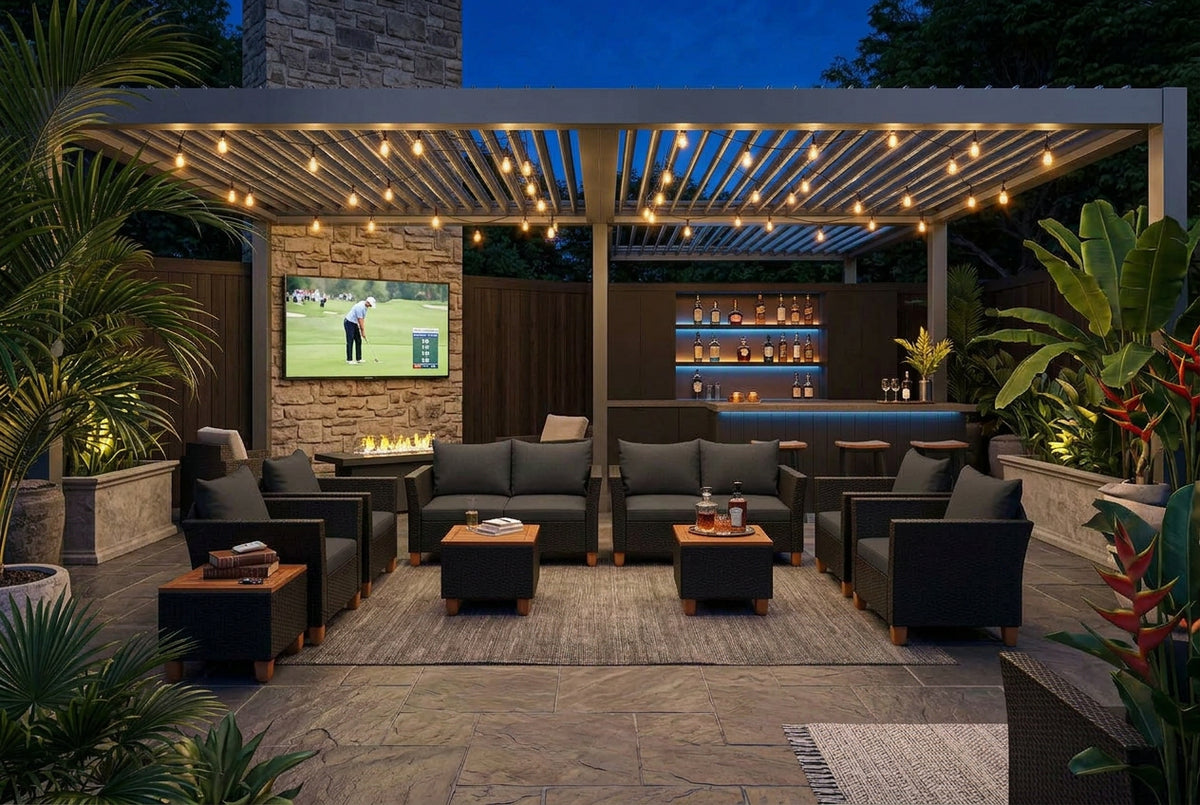 8-Piece Outdoor Conversation Set with Storage Coffee Table