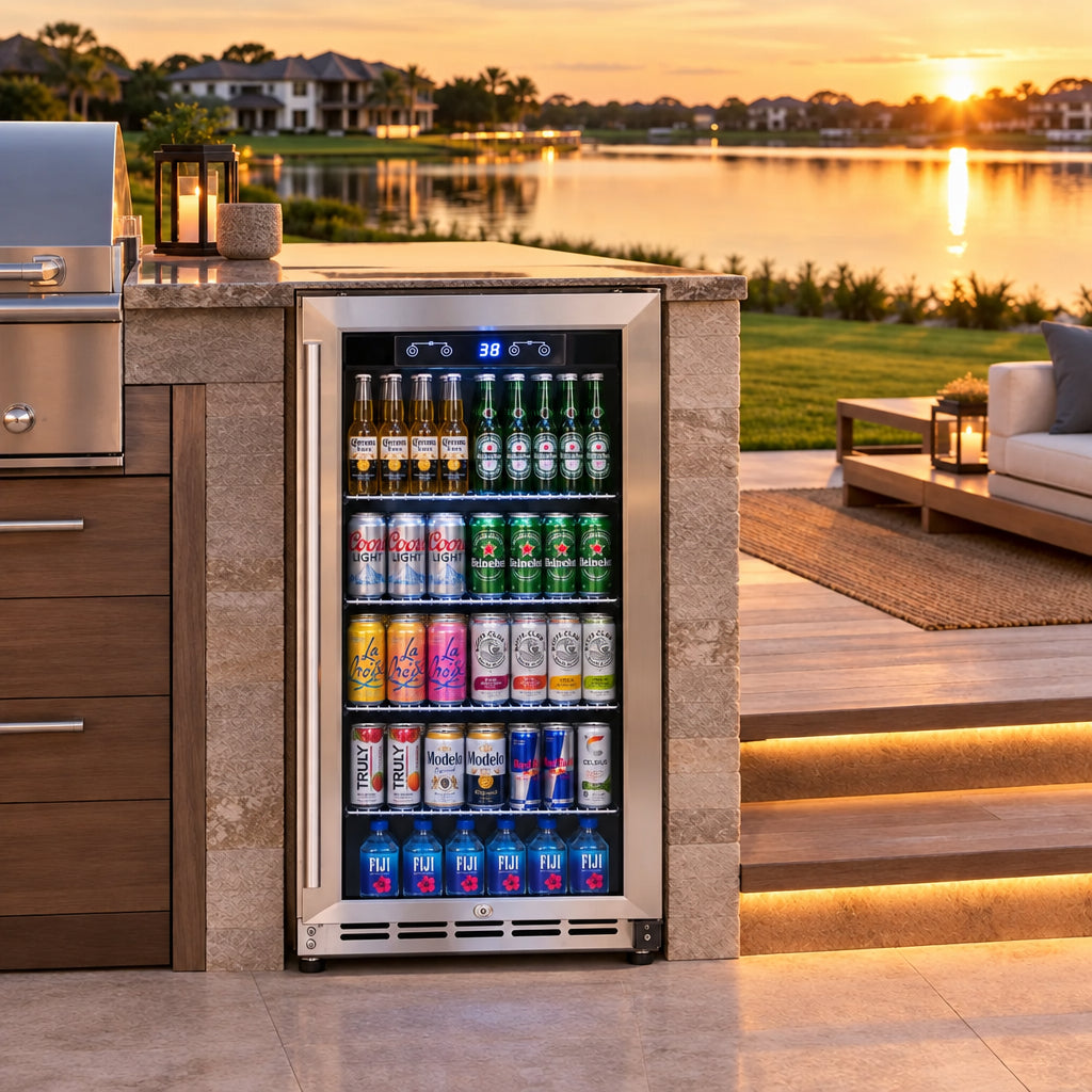 15-Inch Premium 3.2 Cu. Ft. Outdoor Refrigerator with Glass Door