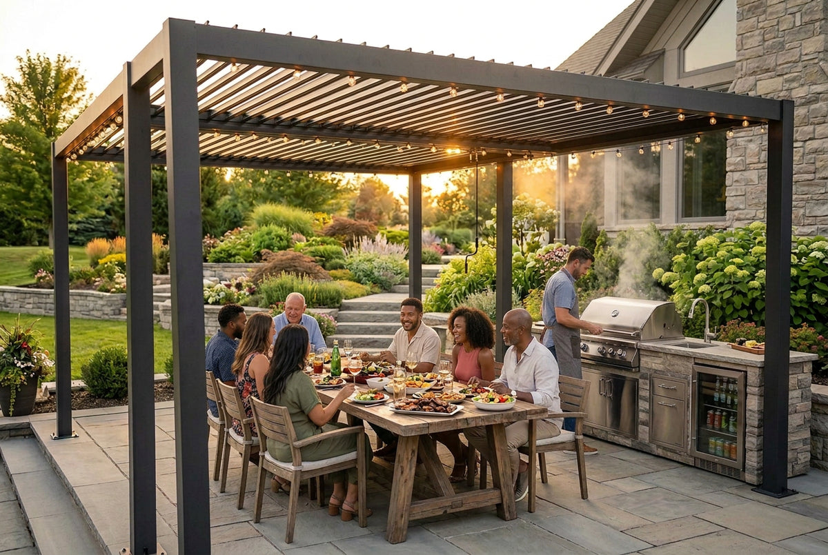 Louver Pergola Aluminium Frame & Louvers