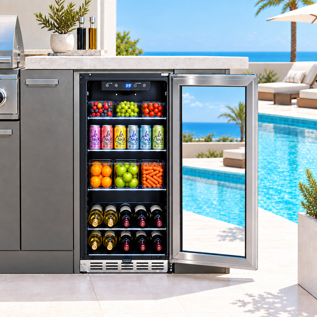 15-Inch Premium 3.2 Cu. Ft. Outdoor Refrigerator with Glass Door